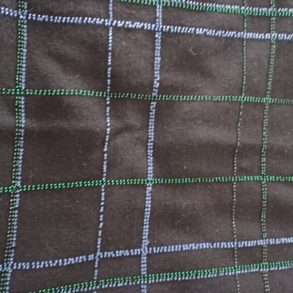 Talbots Women’s Medium 100% Wool Sweater Black Beaded Plaid Hong Kong Vintage - Picture 4 of 7